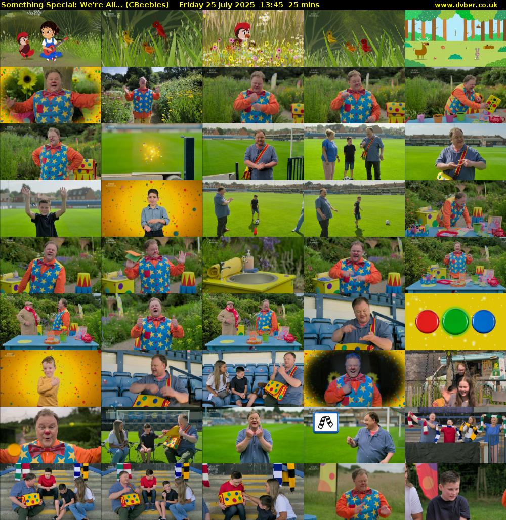 Something Special: We're All... (CBeebies) Friday 25 July 2025 13:45 - 14:10