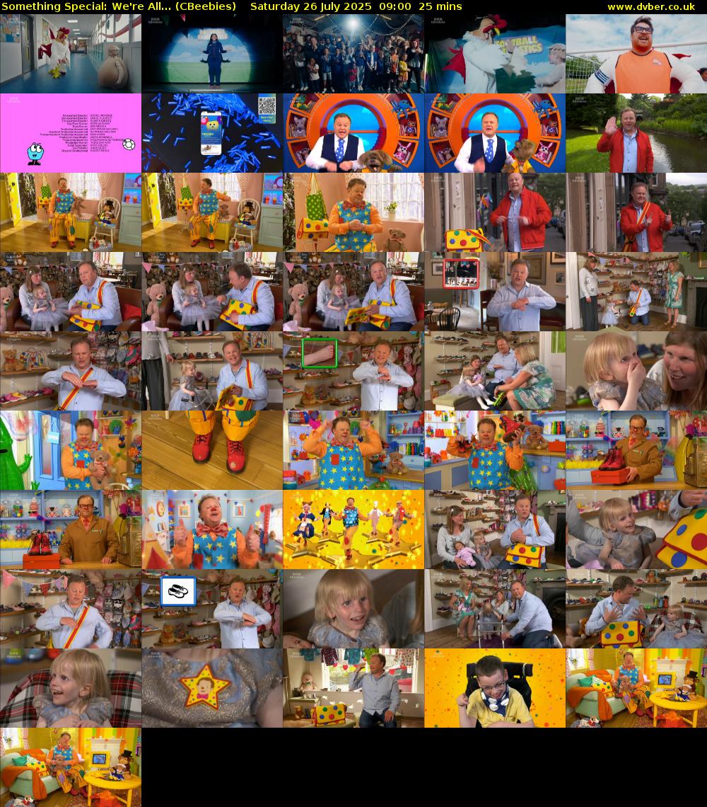 Something Special: We're All... (CBeebies) Saturday 26 July 2025 09:00 - 09:25
