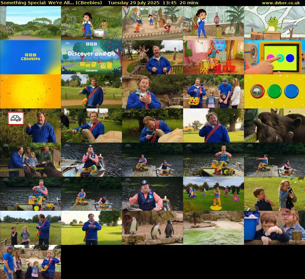 Something Special: We're All... (CBeebies) Tuesday 29 July 2025 13:45 - 14:05