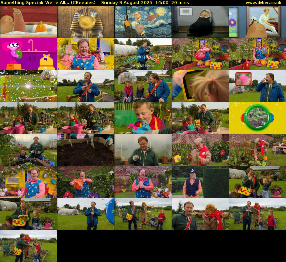 Something Special: We're All... (CBeebies) Sunday 3 August 2025 14:00 - 14:20