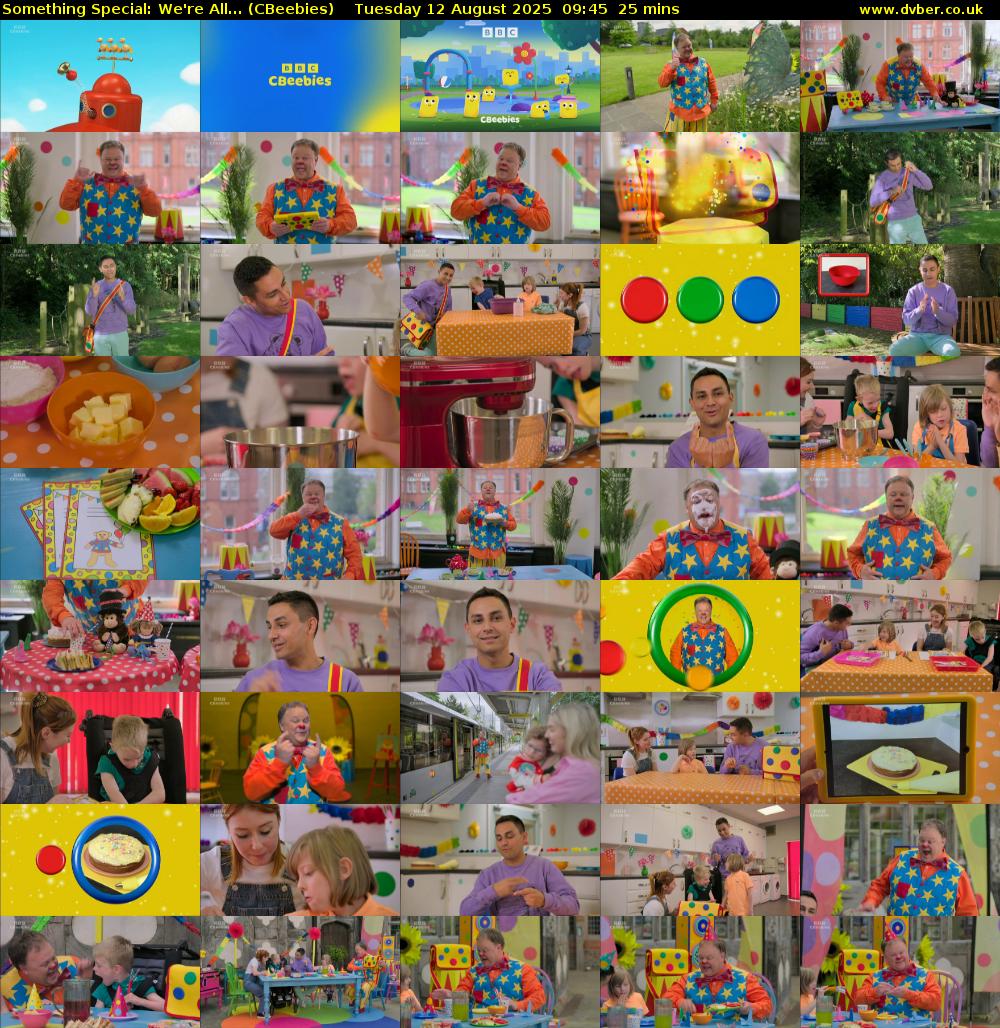 Something Special: We're All... (CBeebies) Tuesday 12 August 2025 09:45 - 10:10