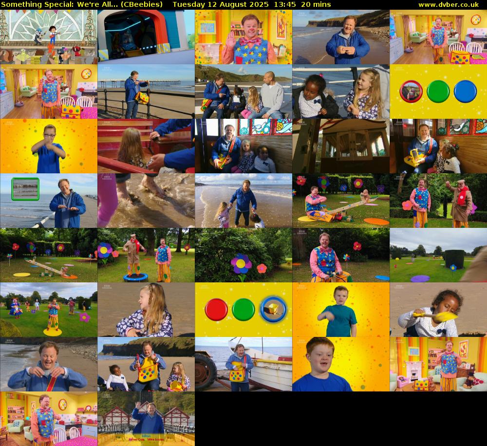 Something Special: We're All... (CBeebies) Tuesday 12 August 2025 13:45 - 14:05