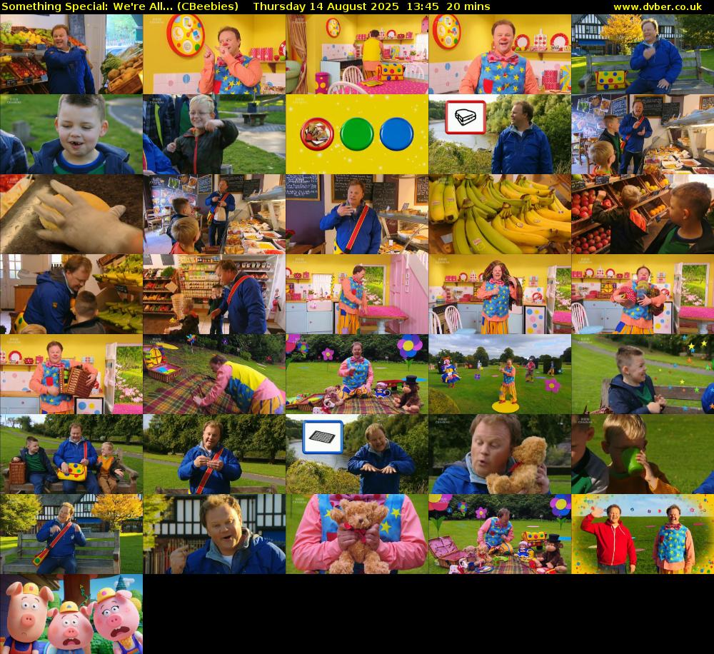 Something Special: We're All... (CBeebies) Thursday 14 August 2025 13:45 - 14:05