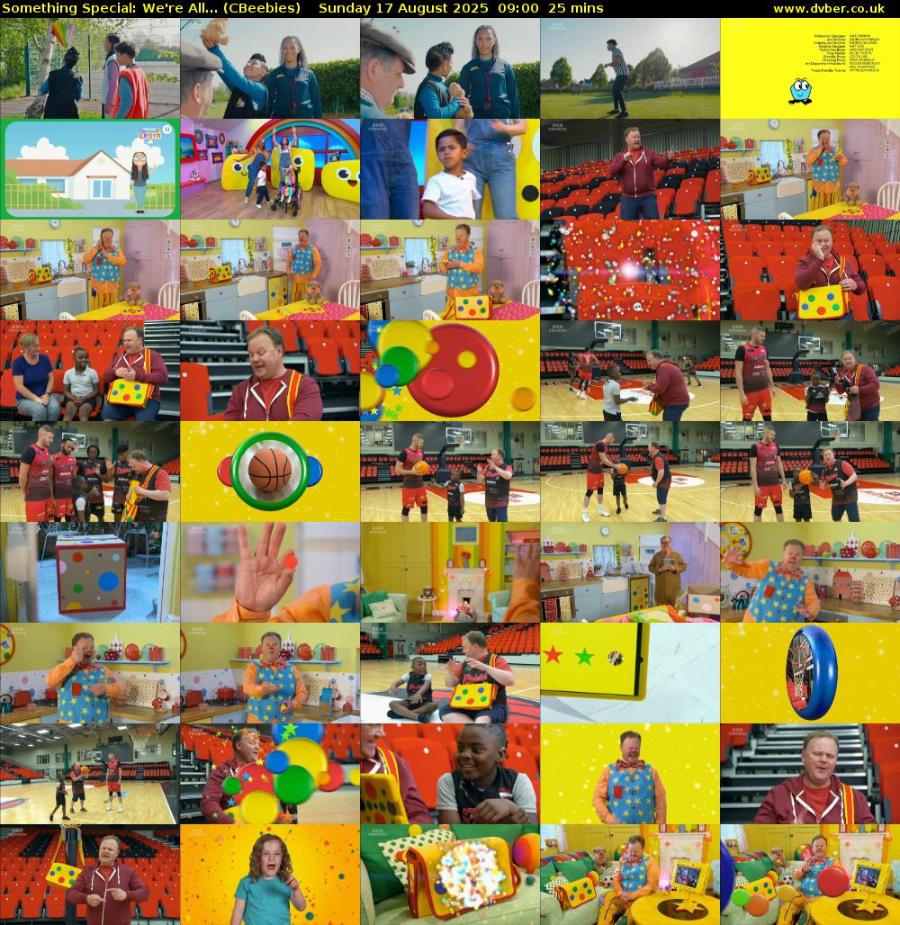 Something Special: We're All... (CBeebies) Sunday 17 August 2025 09:00 - 09:25