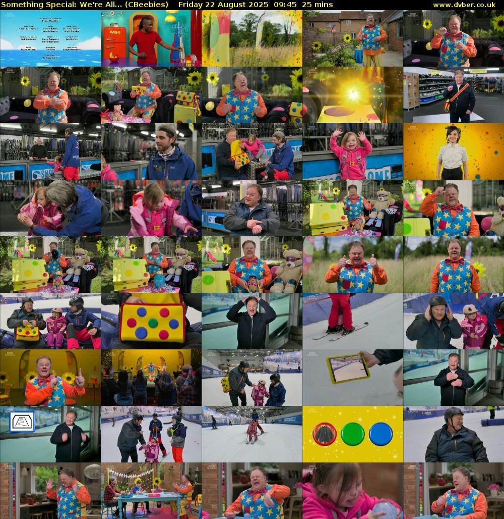 Something Special: We're All... (CBeebies) Friday 22 August 2025 09:45 - 10:10