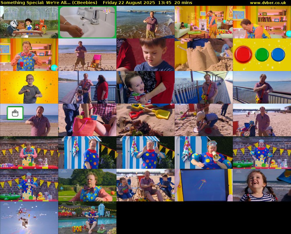 Something Special: We're All... (CBeebies) Friday 22 August 2025 13:45 - 14:05