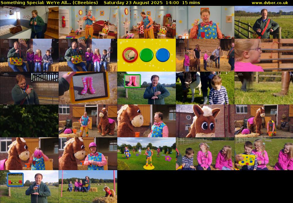Something Special: We're All... (CBeebies) Saturday 23 August 2025 14:00 - 14:15