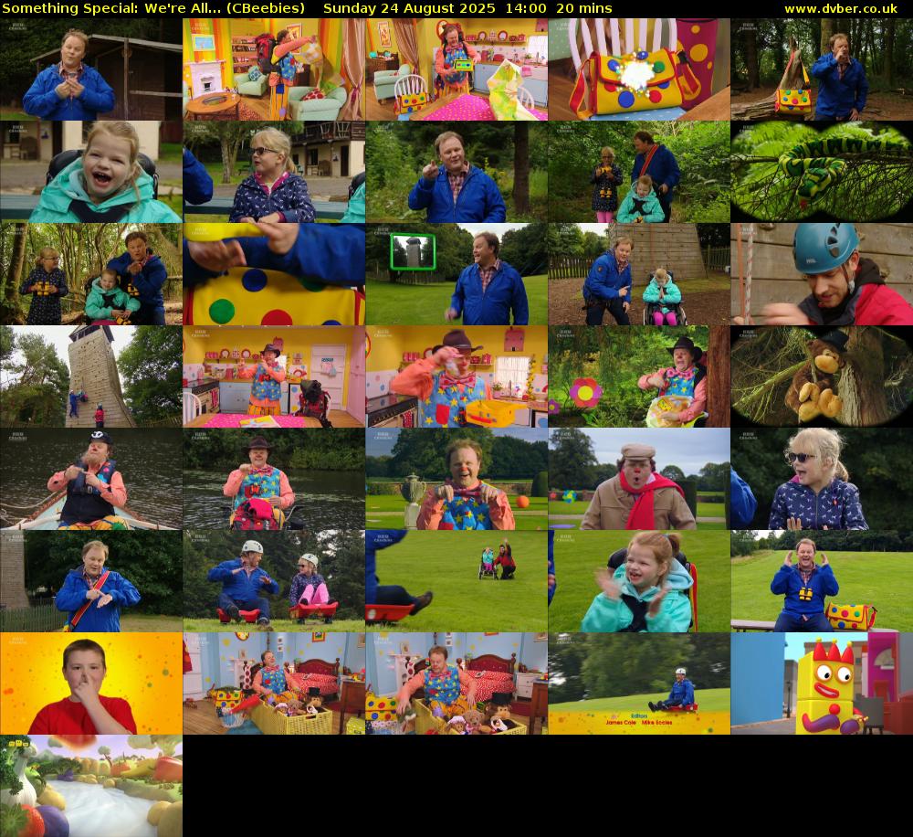 Something Special: We're All... (CBeebies) Sunday 24 August 2025 14:00 - 14:20