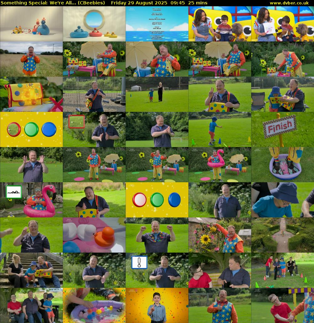 Something Special: We're All... (CBeebies) Friday 29 August 2025 09:45 - 10:10