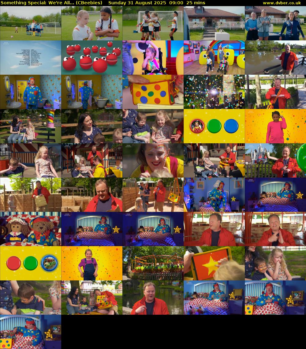 Something Special: We're All... (CBeebies) Sunday 31 August 2025 09:00 - 09:25