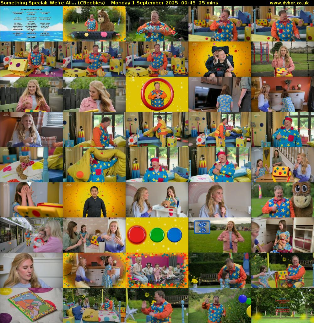 Something Special: We're All... (CBeebies) Monday 1 September 2025 09:45 - 10:10