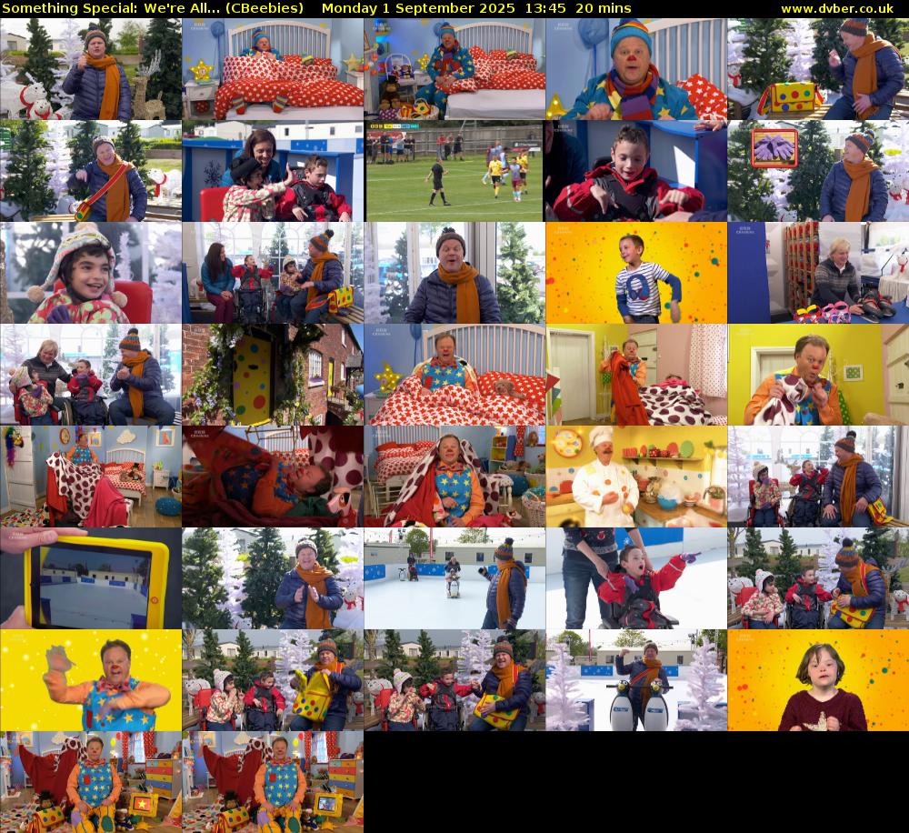 Something Special: We're All... (CBeebies) Monday 1 September 2025 13:45 - 14:05