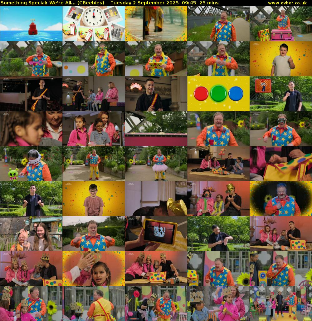 Something Special: We're All... (CBeebies) Tuesday 2 September 2025 09:45 - 10:10