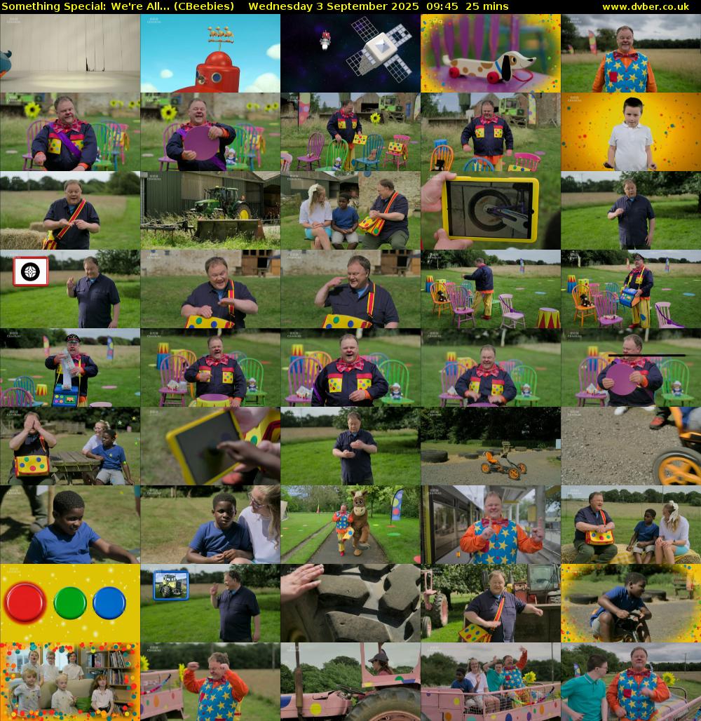 Something Special: We're All... (CBeebies) Wednesday 3 September 2025 09:45 - 10:10