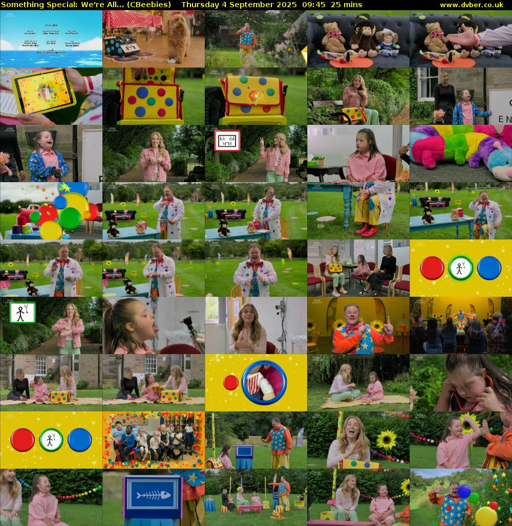 Something Special: We're All... (CBeebies) Thursday 4 September 2025 09:45 - 10:10