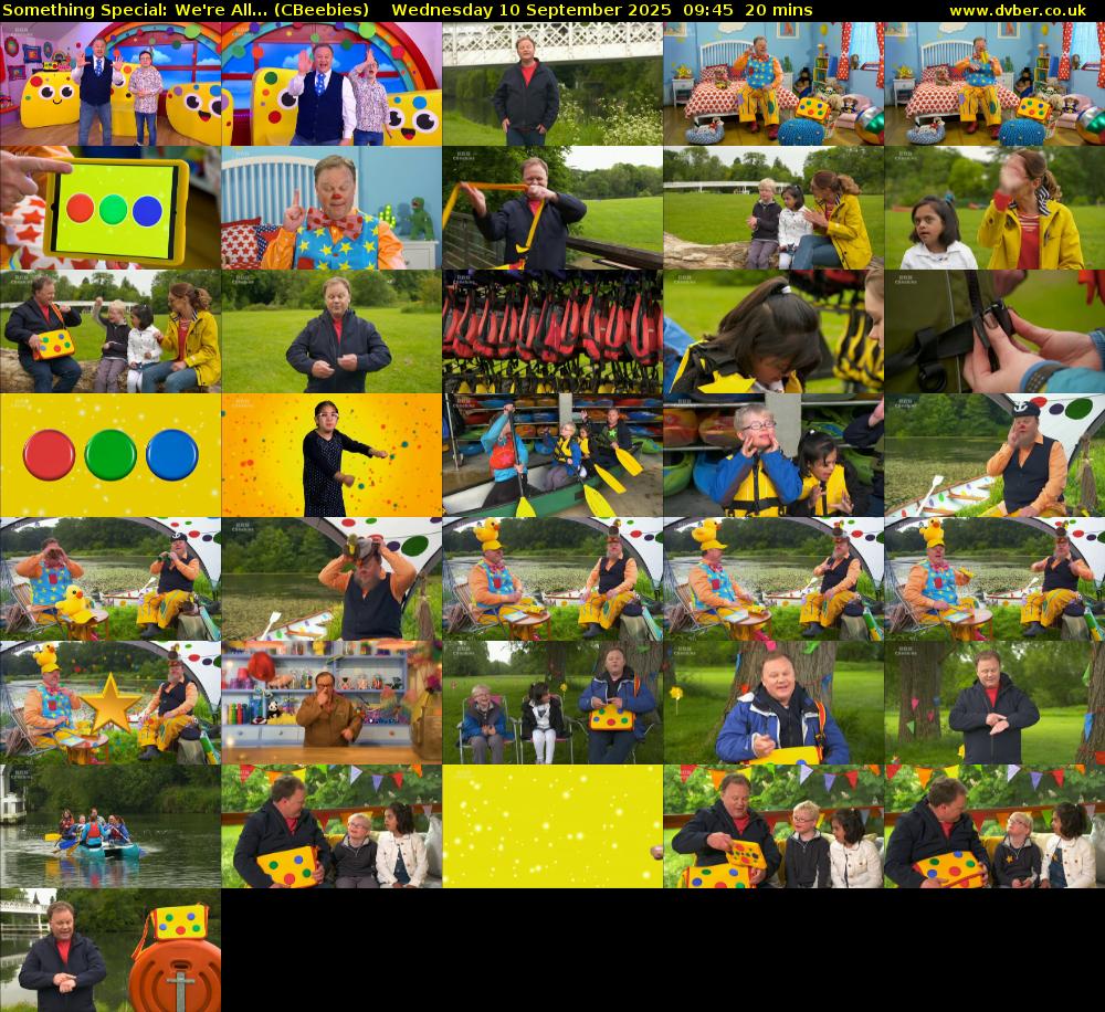 Something Special: We're All... (CBeebies) Wednesday 10 September 2025 09:45 - 10:05