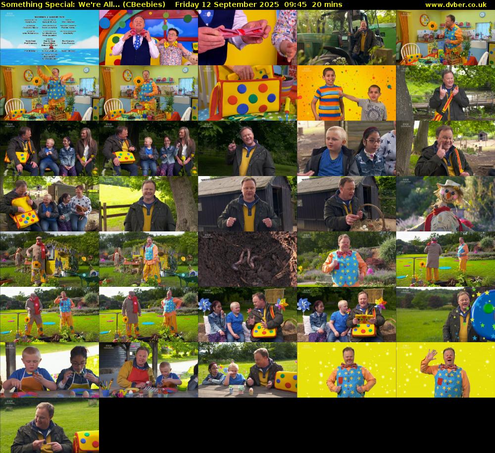 Something Special: We're All... (CBeebies) Friday 12 September 2025 09:45 - 10:05