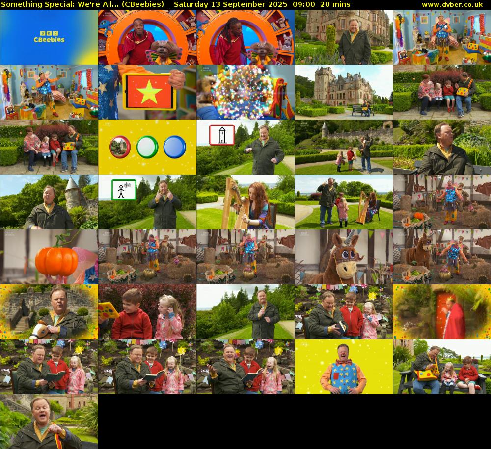 Something Special: We're All... (CBeebies) Saturday 13 September 2025 09:00 - 09:20