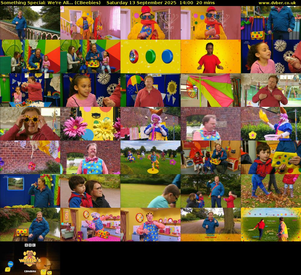 Something Special: We're All... (CBeebies) Saturday 13 September 2025 14:00 - 14:20