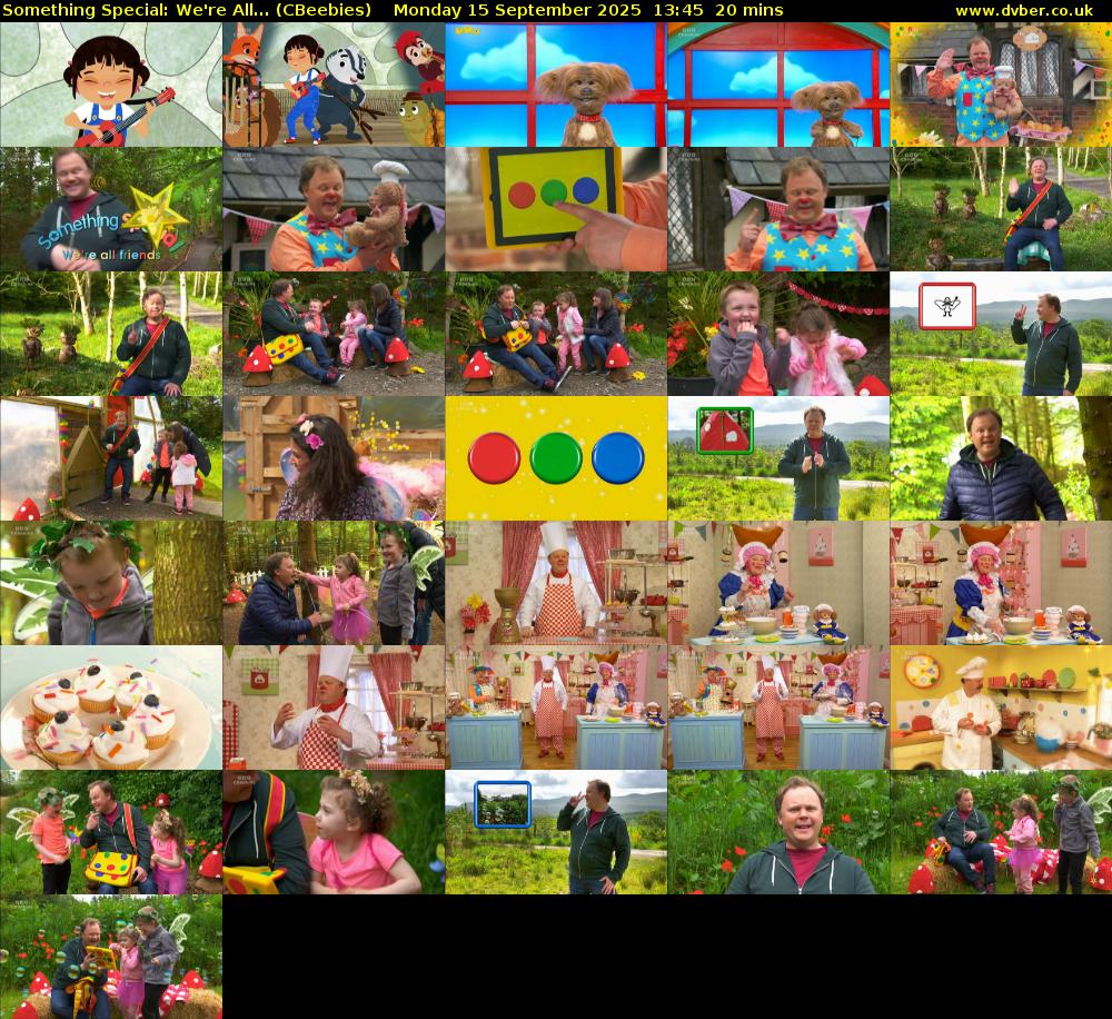 Something Special: We're All... (CBeebies) Monday 15 September 2025 13:45 - 14:05