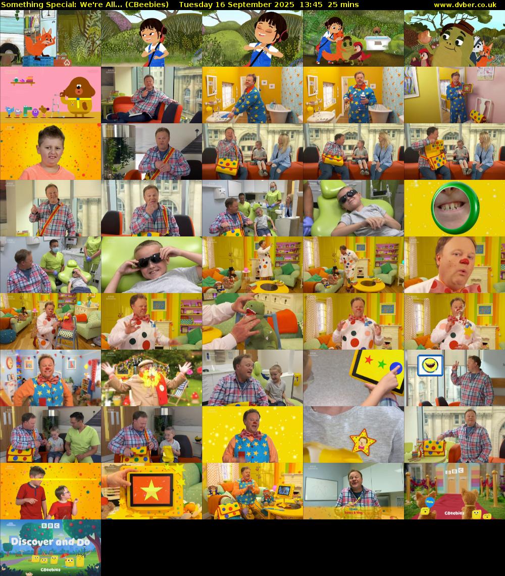 Something Special: We're All... (CBeebies) Tuesday 16 September 2025 13:45 - 14:10