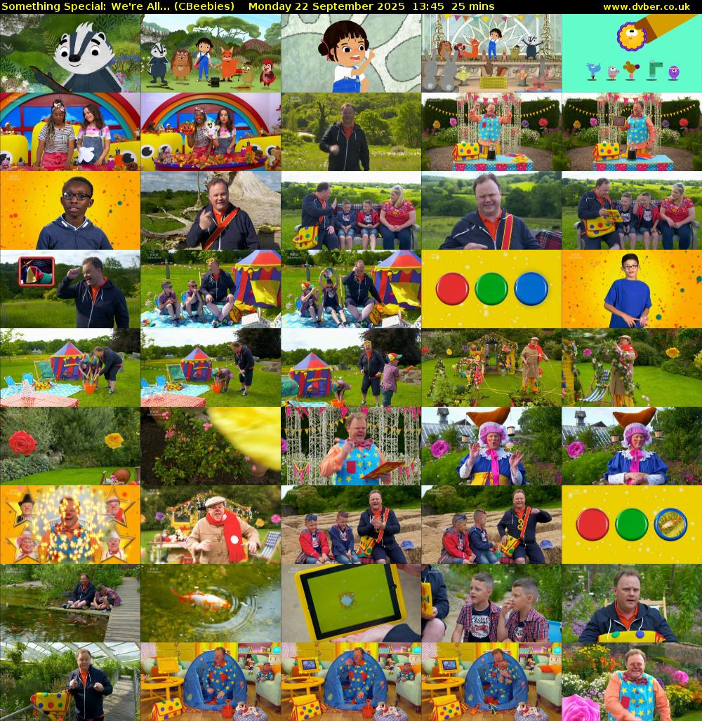 Something Special: We're All... (CBeebies) Monday 22 September 2025 13:45 - 14:10