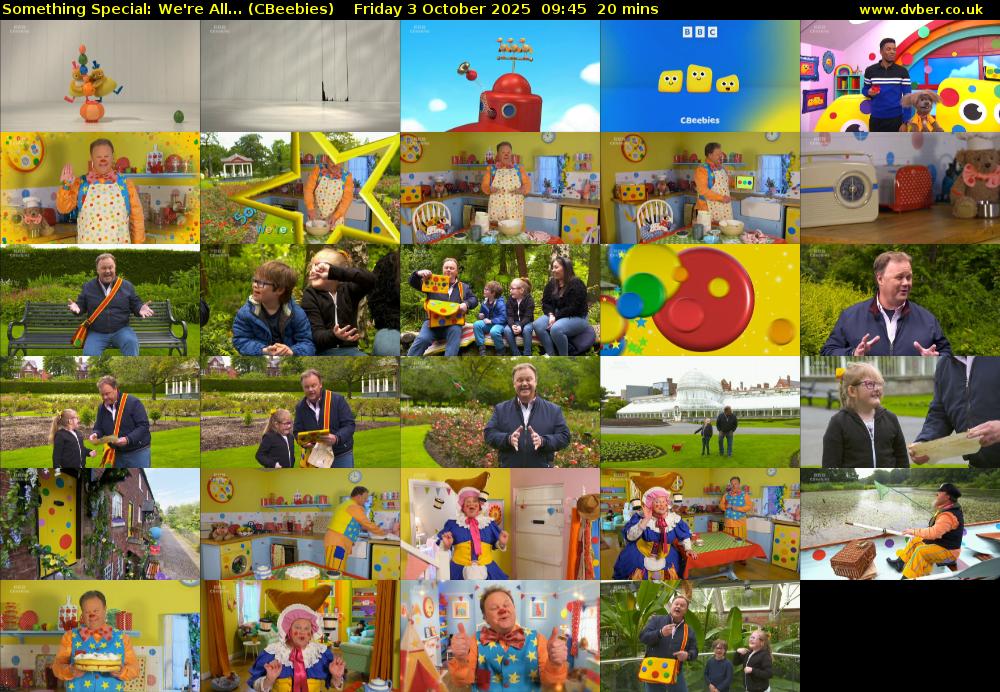 Something Special: We're All... (CBeebies) Friday 3 October 2025 09:45 - 10:05