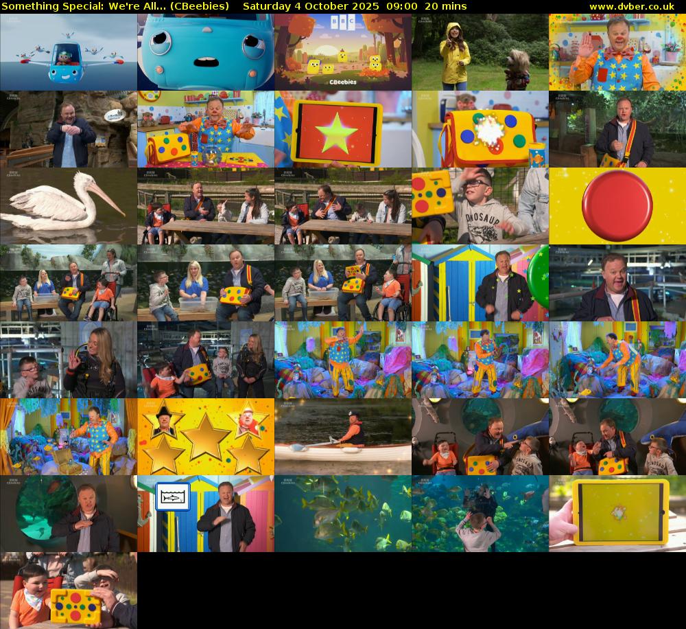 Something Special: We're All... (CBeebies) Saturday 4 October 2025 09:00 - 09:20