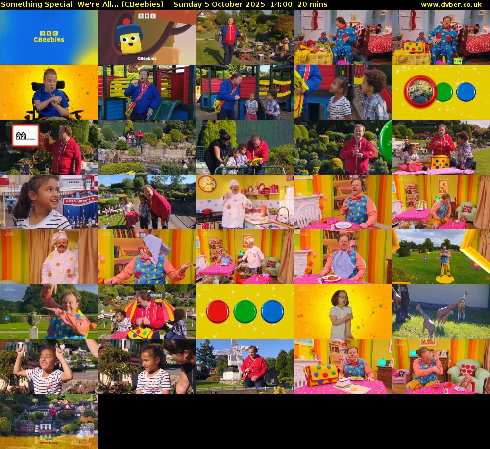 Something Special: We're All... (CBeebies) Sunday 5 October 2025 14:00 - 14:20