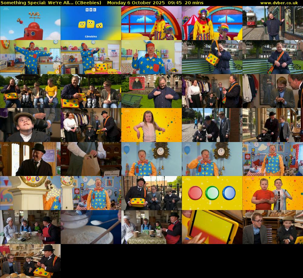 Something Special: We're All... (CBeebies) Monday 6 October 2025 09:45 - 10:05