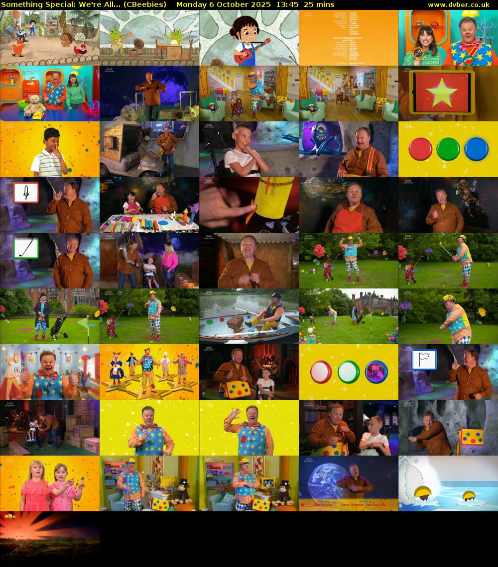 Something Special: We're All... (CBeebies) Monday 6 October 2025 13:45 - 14:10