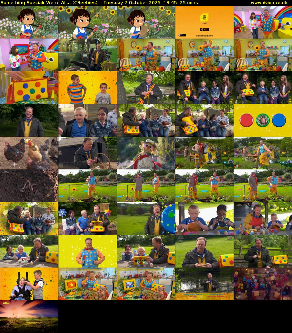 Something Special: We're All... (CBeebies) Tuesday 7 October 2025 13:45 - 14:10