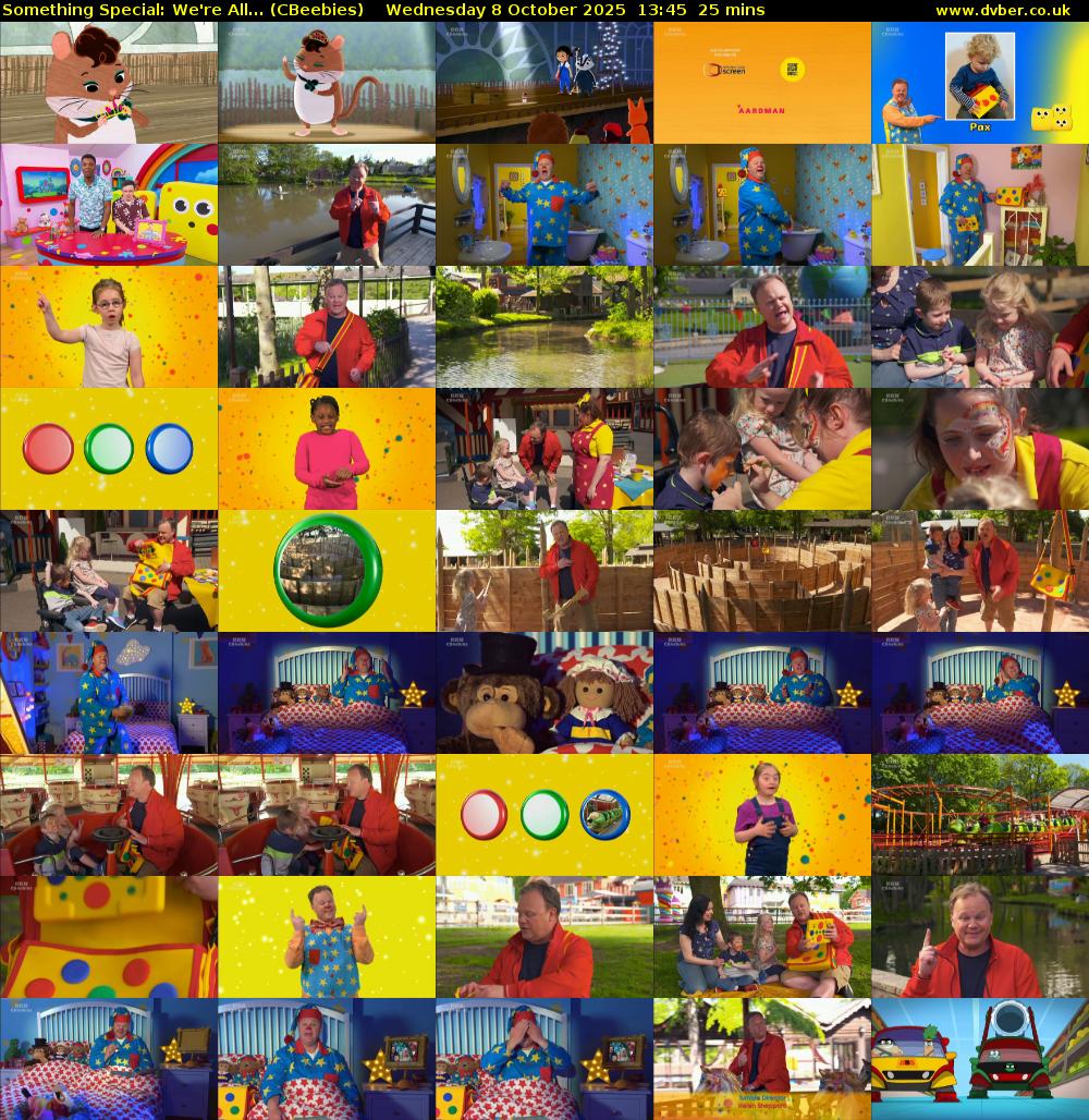 Something Special: We're All... (CBeebies) Wednesday 8 October 2025 13:45 - 14:10