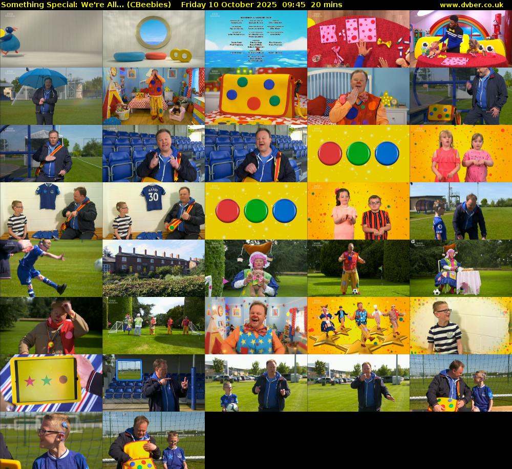 Something Special: We're All... (CBeebies) Friday 10 October 2025 09:45 - 10:05