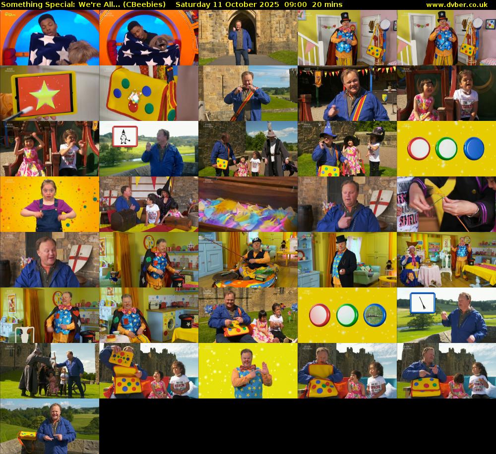Something Special: We're All... (CBeebies) Saturday 11 October 2025 09:00 - 09:20