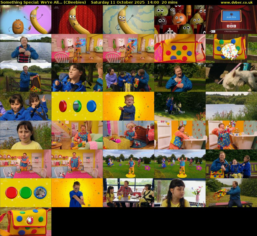 Something Special: We're All... (CBeebies) Saturday 11 October 2025 14:00 - 14:20