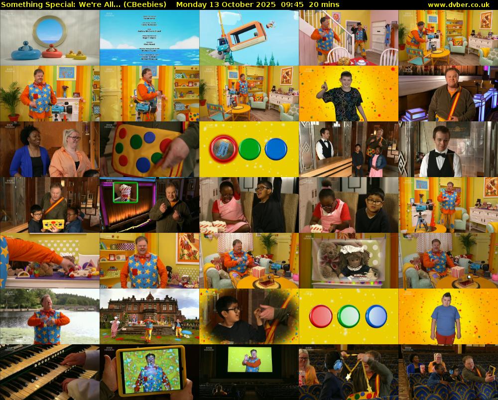Something Special: We're All... (CBeebies) Monday 13 October 2025 09:45 - 10:05