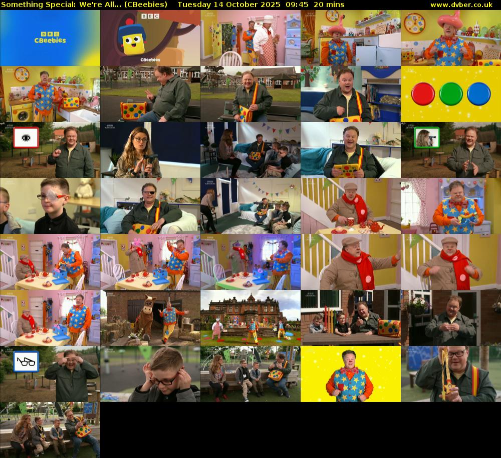 Something Special: We're All... (CBeebies) Tuesday 14 October 2025 09:45 - 10:05