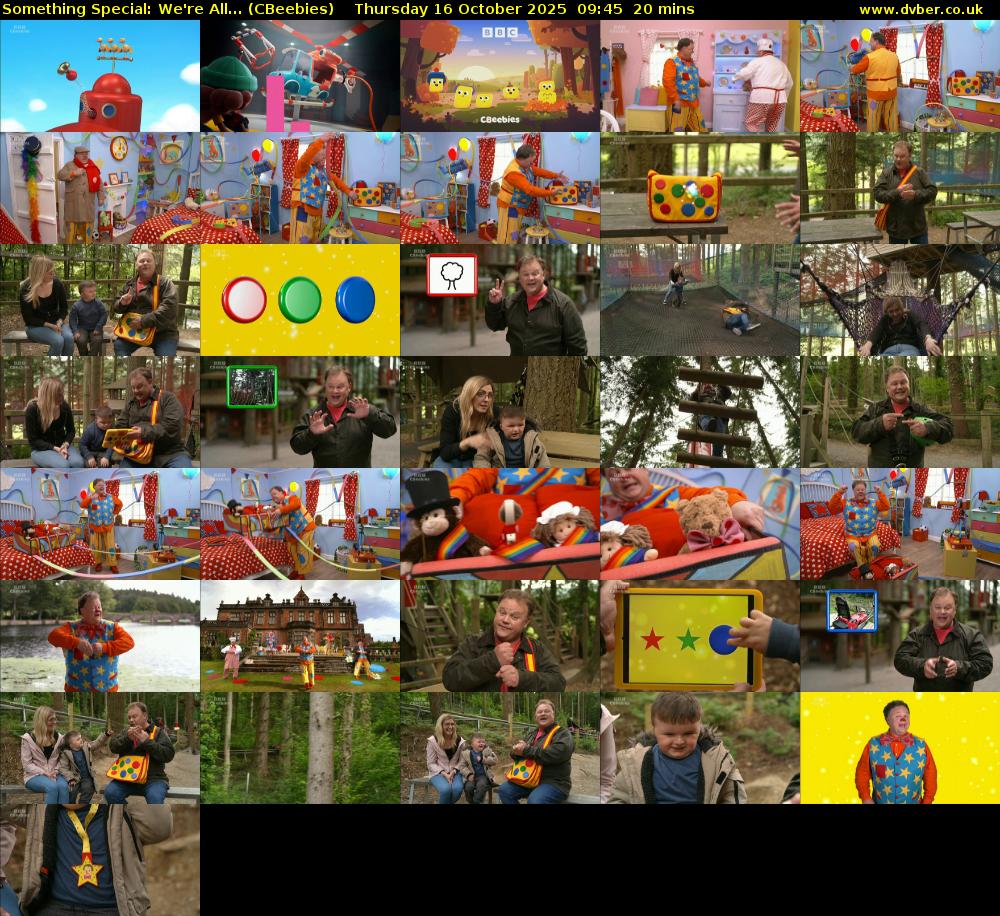 Something Special: We're All... (CBeebies) Thursday 16 October 2025 09:45 - 10:05