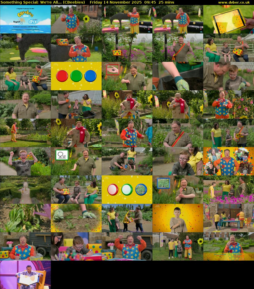 Something Special: We're All... (CBeebies) Friday 14 November 2025 09:45 - 10:10