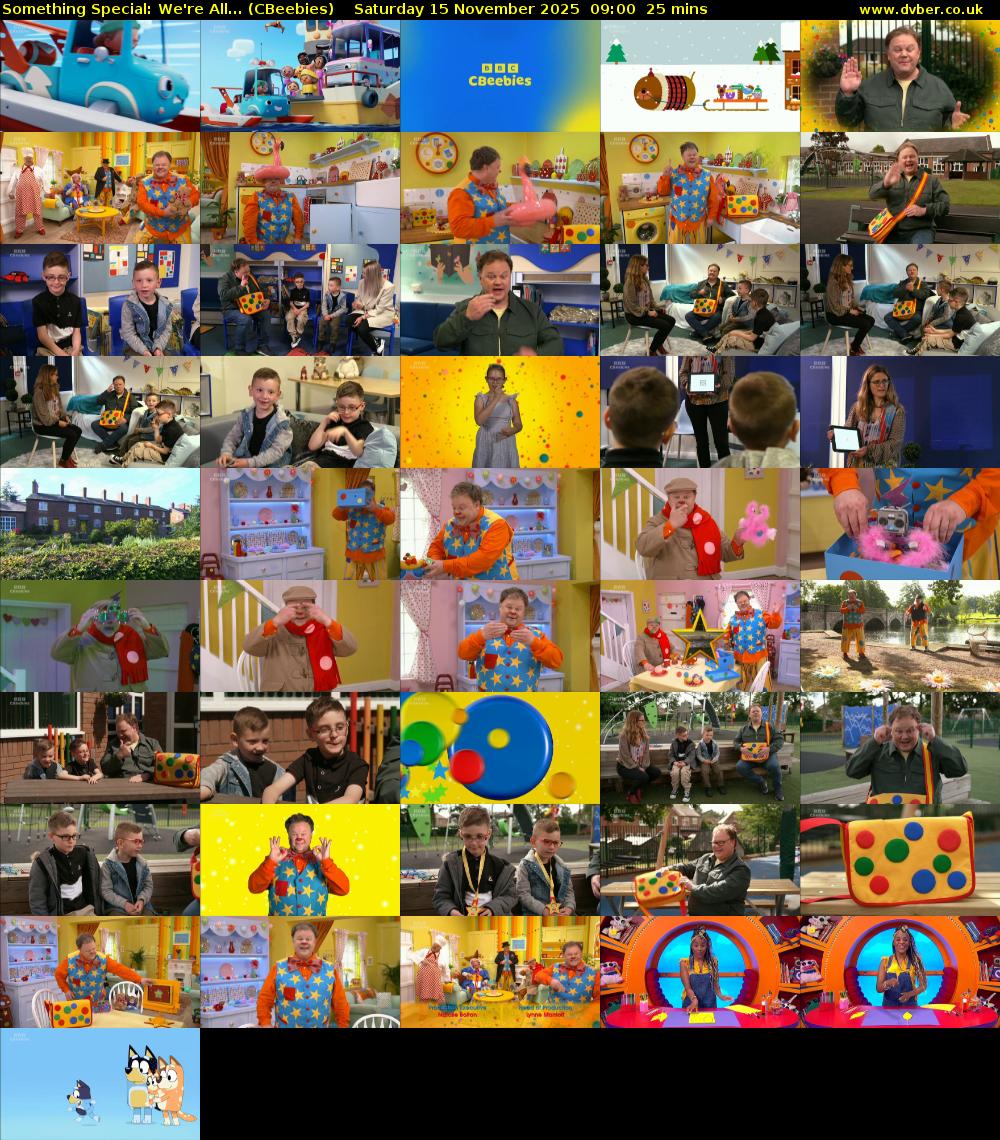 Something Special: We're All... (CBeebies) Saturday 15 November 2025 09:00 - 09:25