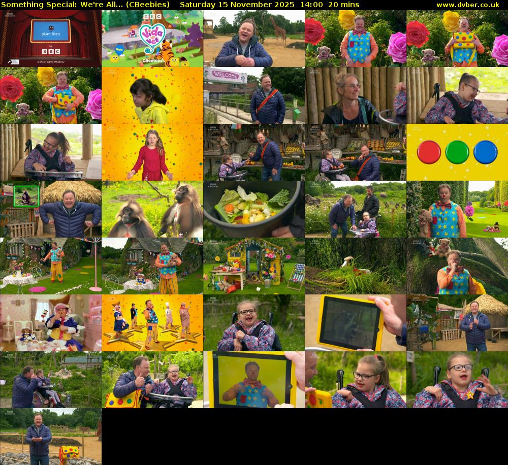 Something Special: We're All... (CBeebies) Saturday 15 November 2025 14:00 - 14:20