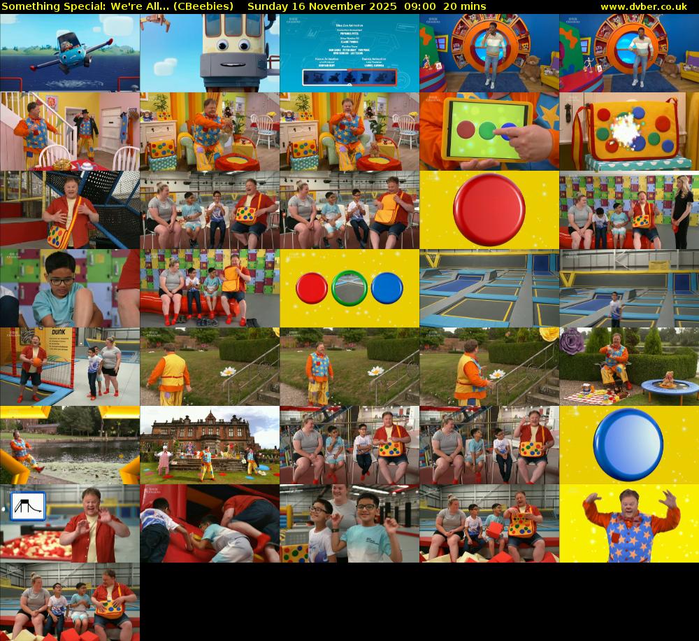 Something Special: We're All... (CBeebies) Sunday 16 November 2025 09:00 - 09:20