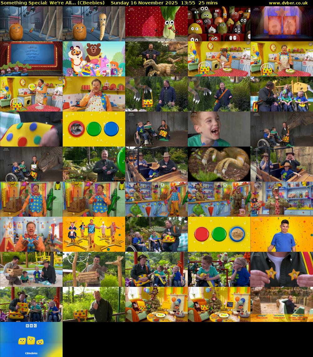 Something Special: We're All... (CBeebies) Sunday 16 November 2025 13:55 - 14:20