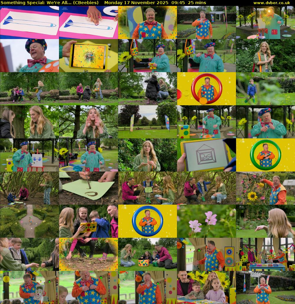 Something Special: We're All... (CBeebies) Monday 17 November 2025 09:45 - 10:10