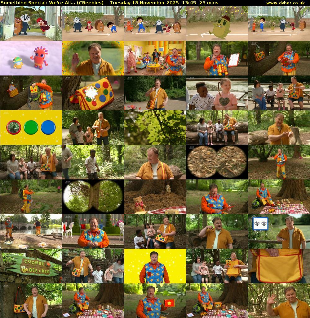 Something Special: We're All... (CBeebies) Tuesday 18 November 2025 13:45 - 14:10