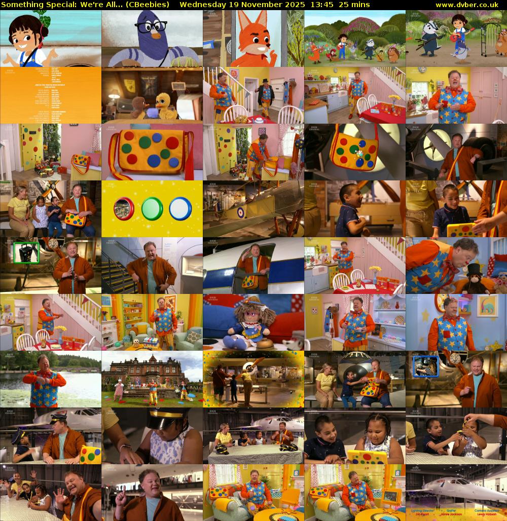 Something Special: We're All... (CBeebies) Wednesday 19 November 2025 13:45 - 14:10