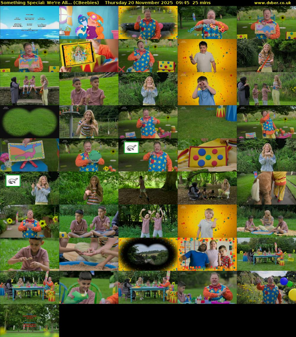 Something Special: We're All... (CBeebies) Thursday 20 November 2025 09:45 - 10:10