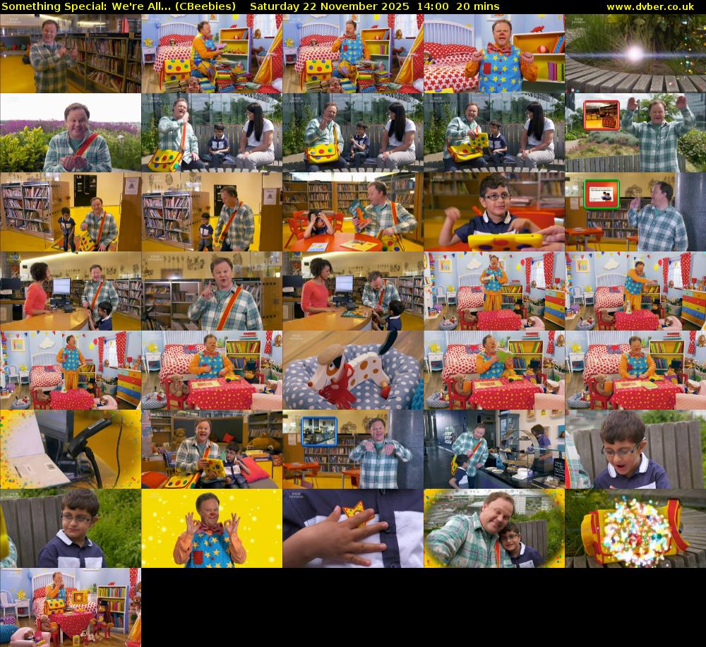 Something Special: We're All... (CBeebies) Saturday 22 November 2025 14:00 - 14:20