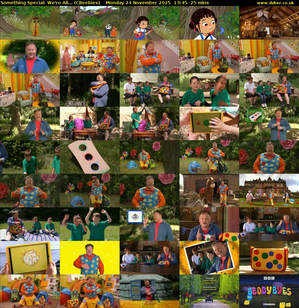 Something Special: We're All... (CBeebies) Monday 24 November 2025 13:45 - 14:10